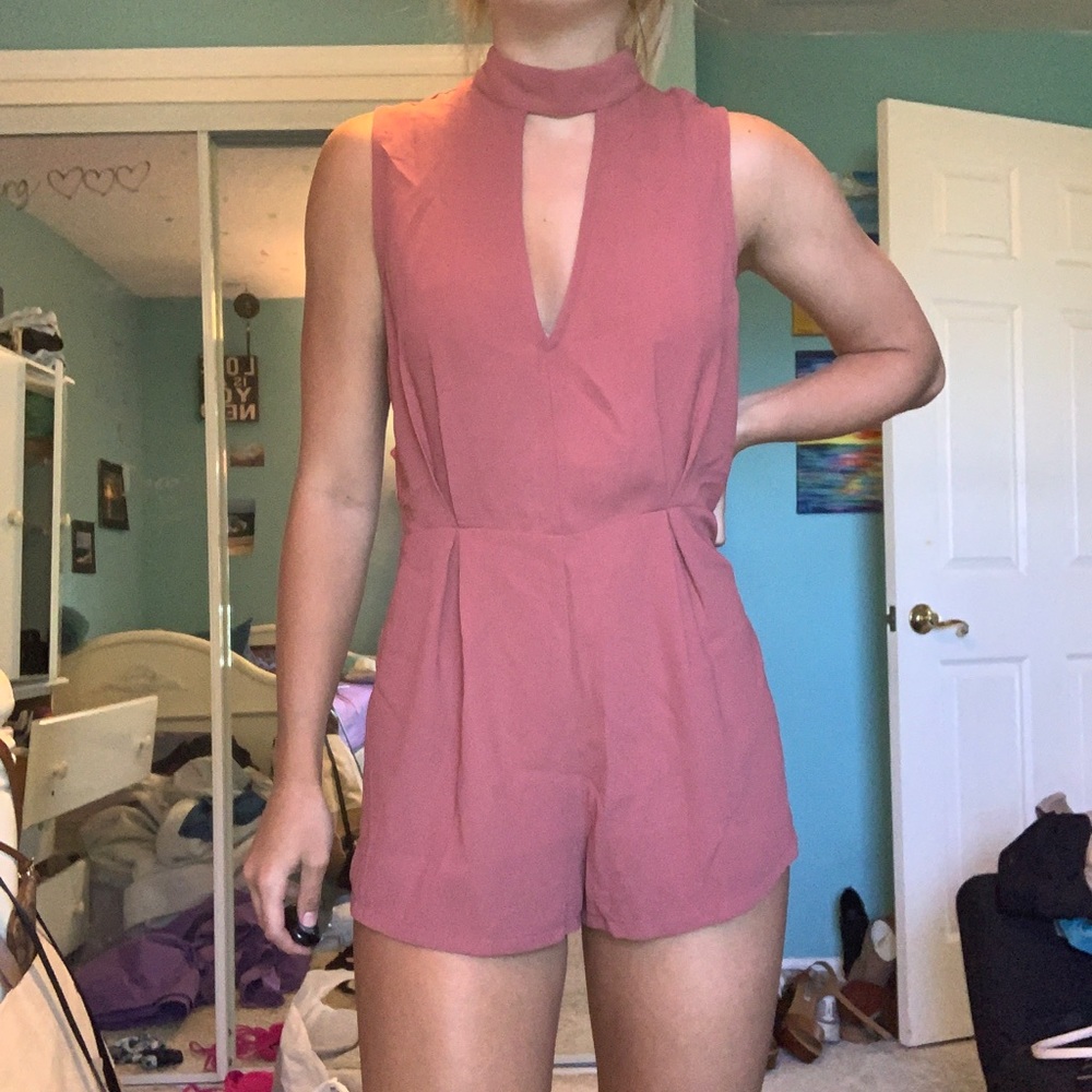 Forever 21 romper/jumpsuit/SLVLS lobster bisque, S